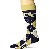 For Bare Feet NCAA Georgia Tech Yellow Jackets Argyle Line Up Dress Sock Team Color OSFM