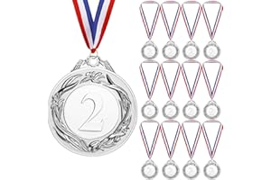 Geepen 12PCS Gold Silver Bronze Award Medals, Gold Medal with Neck Ribbons, Kids Reward Medal, Winner Medals Gold Prizes for Sports, Competitions