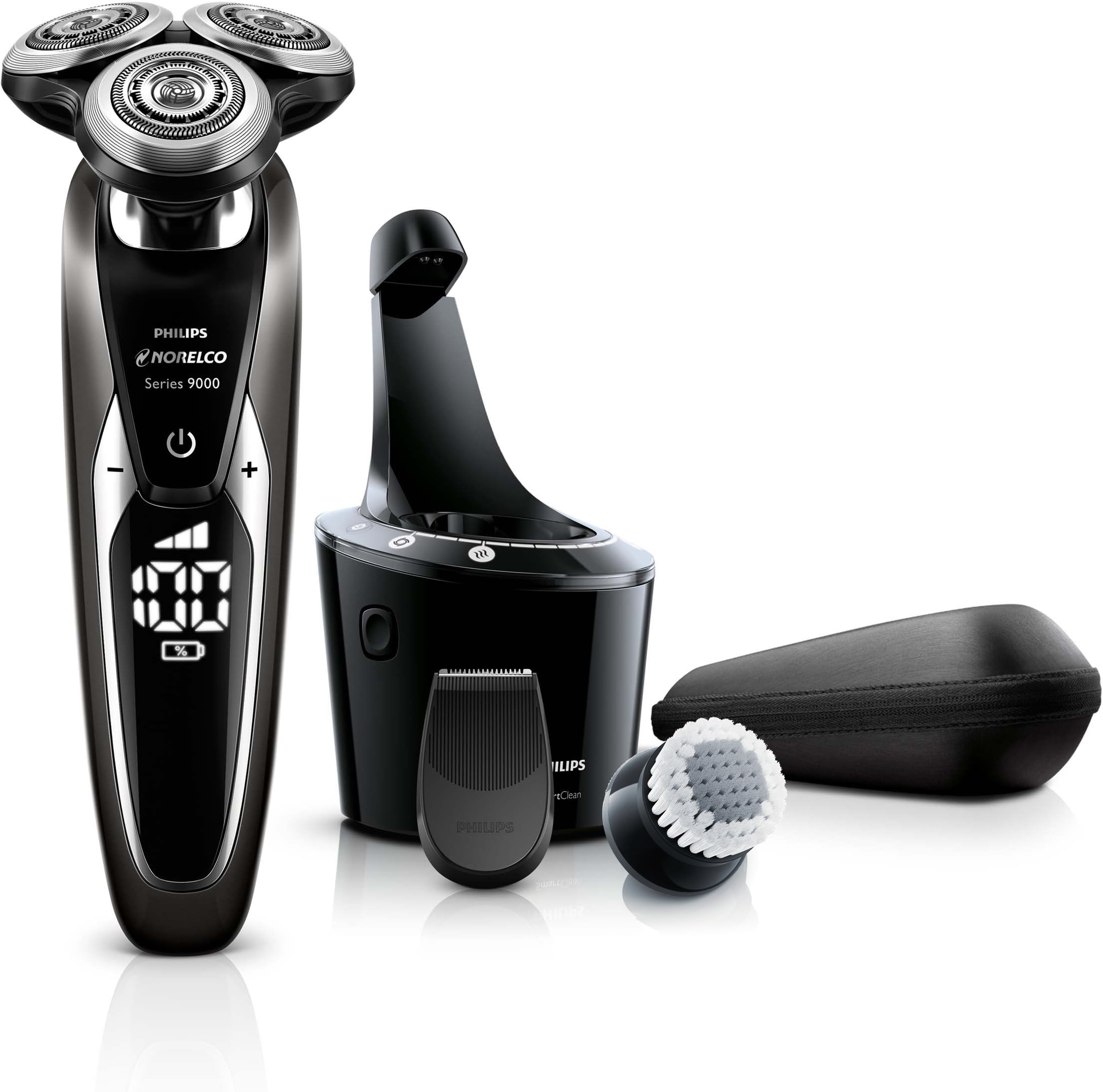 Philips Norelco S9721/89 Shaver 9700 with SmartClean, Rechargeable Wet/Dry Electric Shaver with Cleansing Brush Attachment