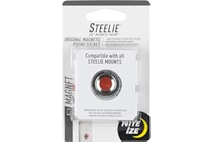 Nite Ize Steelie Magnetic Phone Socket - Additional Magnetic Cell Phone Socket Mount for Steelie Phone Mounting Systems - Simple Adhesive Socket Compatible with Steelie Phone Holders