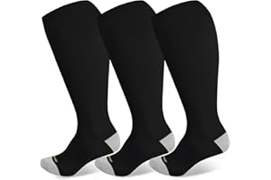 LEVSOX Plus Size Compression Socks Wide Calf Men&Women 20-30 mmhg Knee High Support Socks for Medical, Nurse, Diabetic