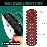 HYCHIKA Orbital Sander 300W 6 Speed 13000RPM 125mm 12 Sandpapers Dust Bag view 5