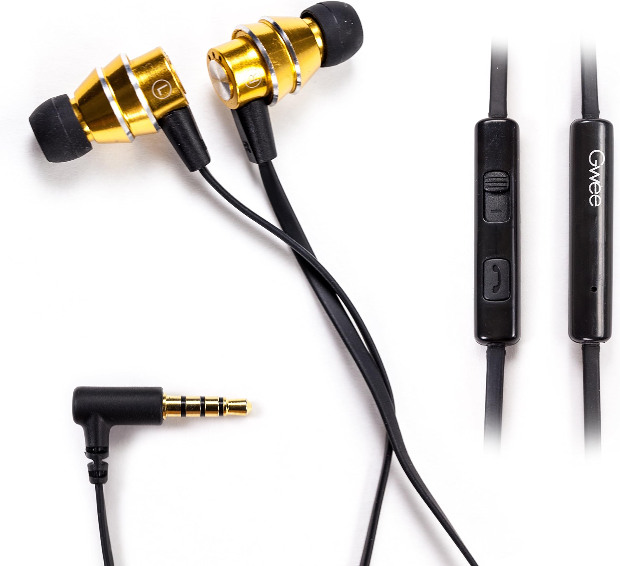 Best Headphones High Resolution Earbuds - Gwee Budz™ Dual-XD In Ear Headphones - Includes Gwee Budz™, Gwee Sport Guppy™ Cable Wrap, Custom Molded Zipper Carry Case, and 3 Sets of Cushioned Ear Pieces