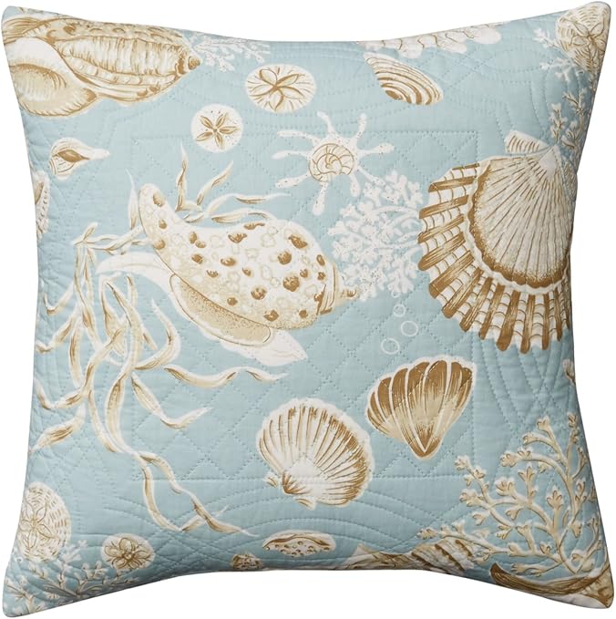 Amazon Com C F Home Natural Shells Quilted Throw Pillow Sea