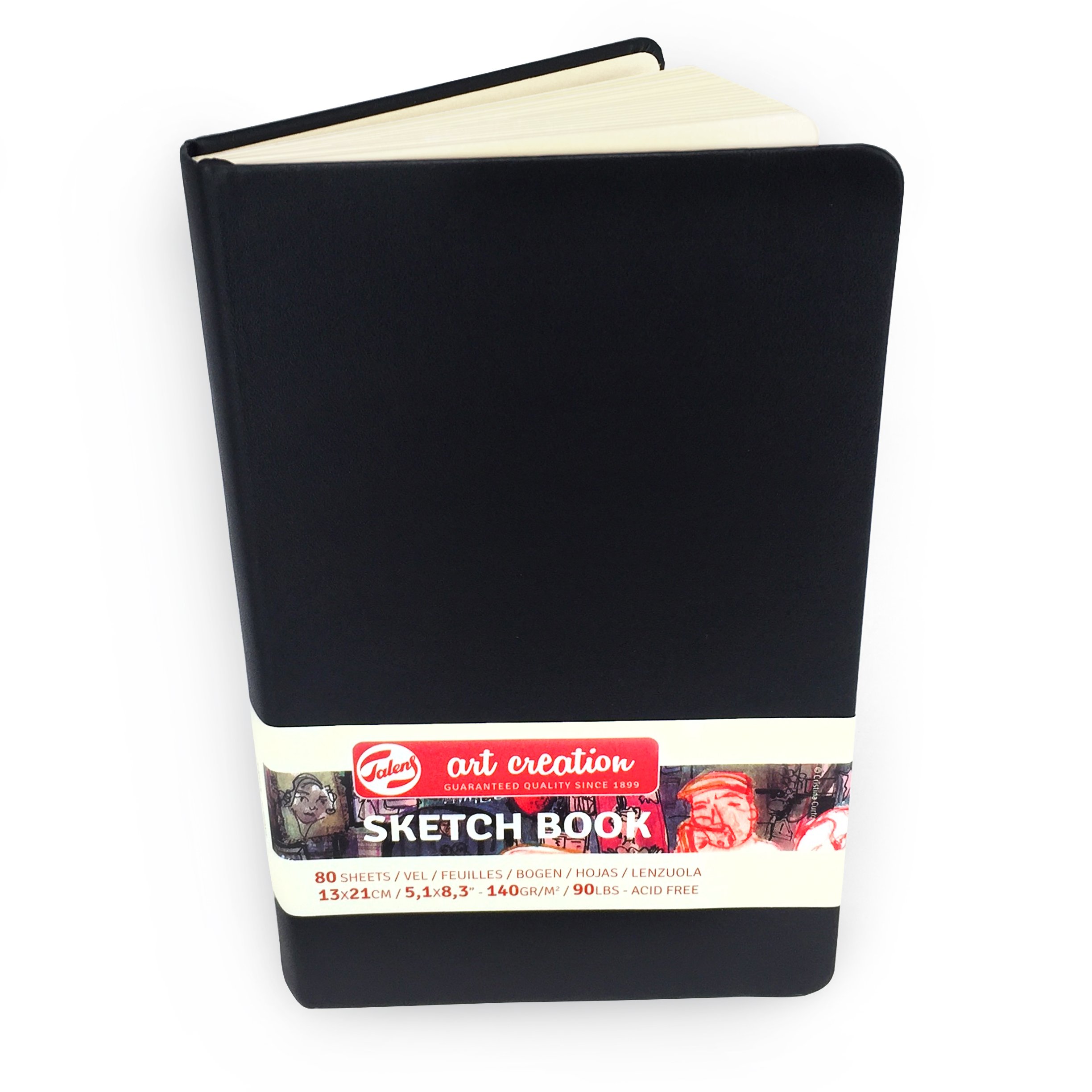 Royal Talens – Art Creation Hardback Sketchbook – 80 Sheets – 140gsm – 13 x 21cm – Black Cover