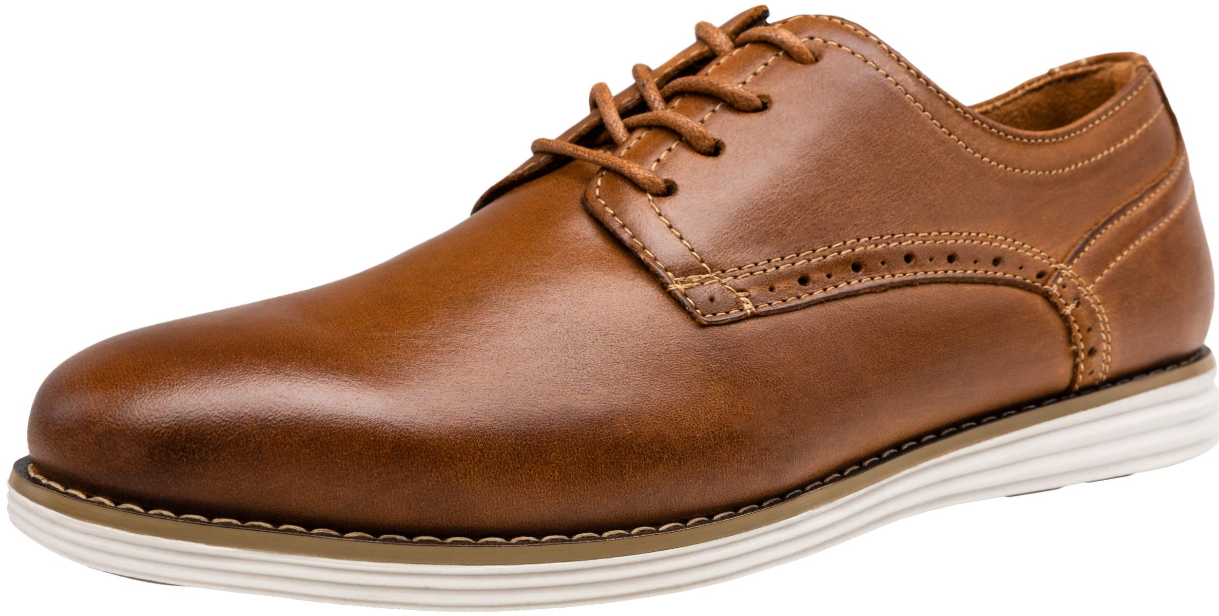 Photo 1 of Vostey Men's Dress Shoes Leather Dress Shoes for Men Brown Dress Shoes Leather Oxford Shoes for Men Casual Dress Shoes for Men(BMY630 Yellow Brown 9.5)