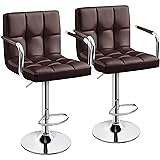 Yaheetech Bar Stools Set of 2, Adjustable PU