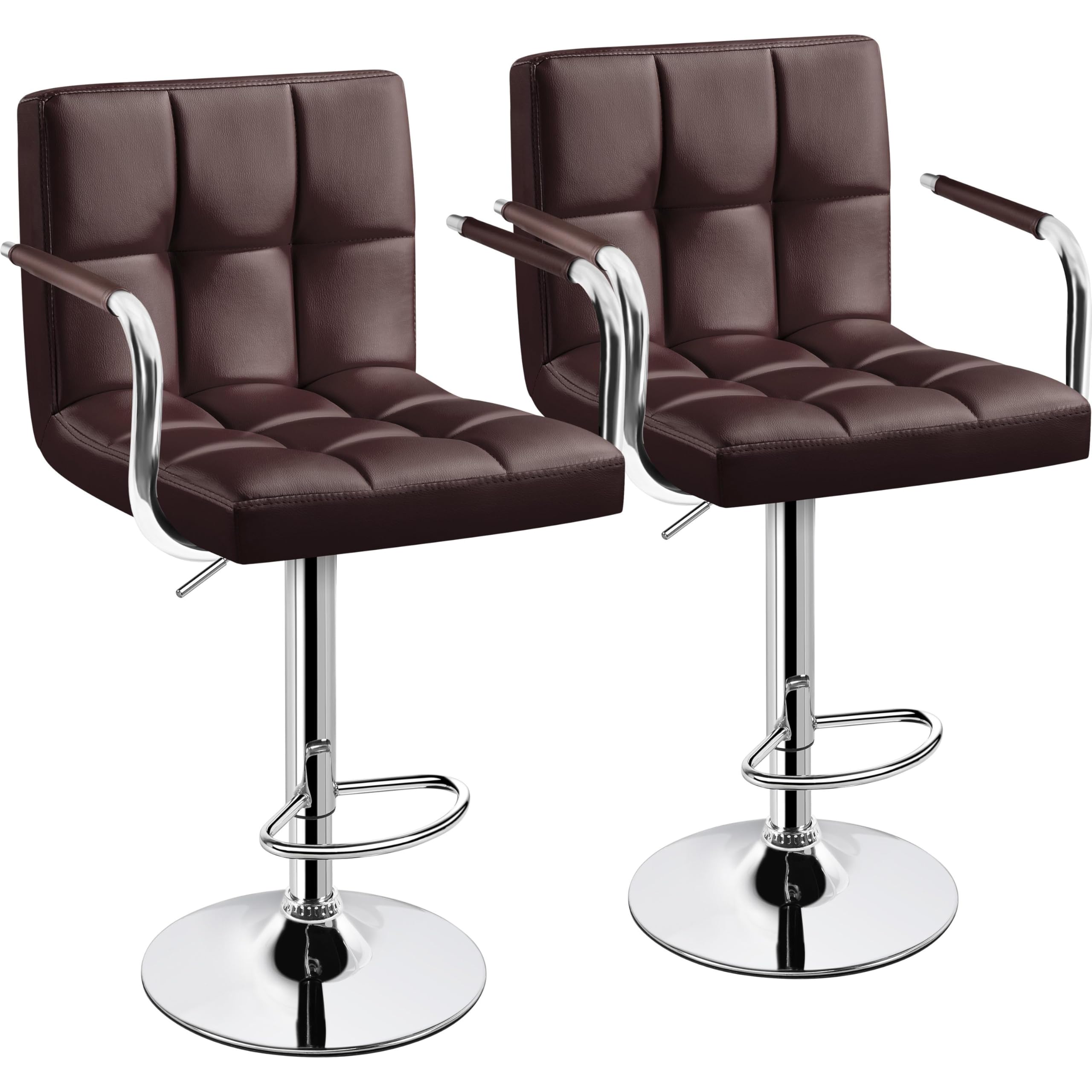 Yaheetech Bar Stools Set of 2, Adjustable PU