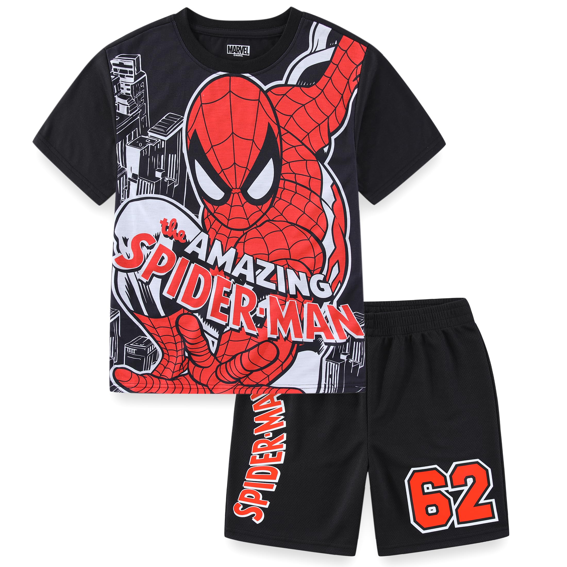 Photo 1 of Marvel Spider-Man Boys Short Sleeve T-Shirt and Shorts Set for Big Kids