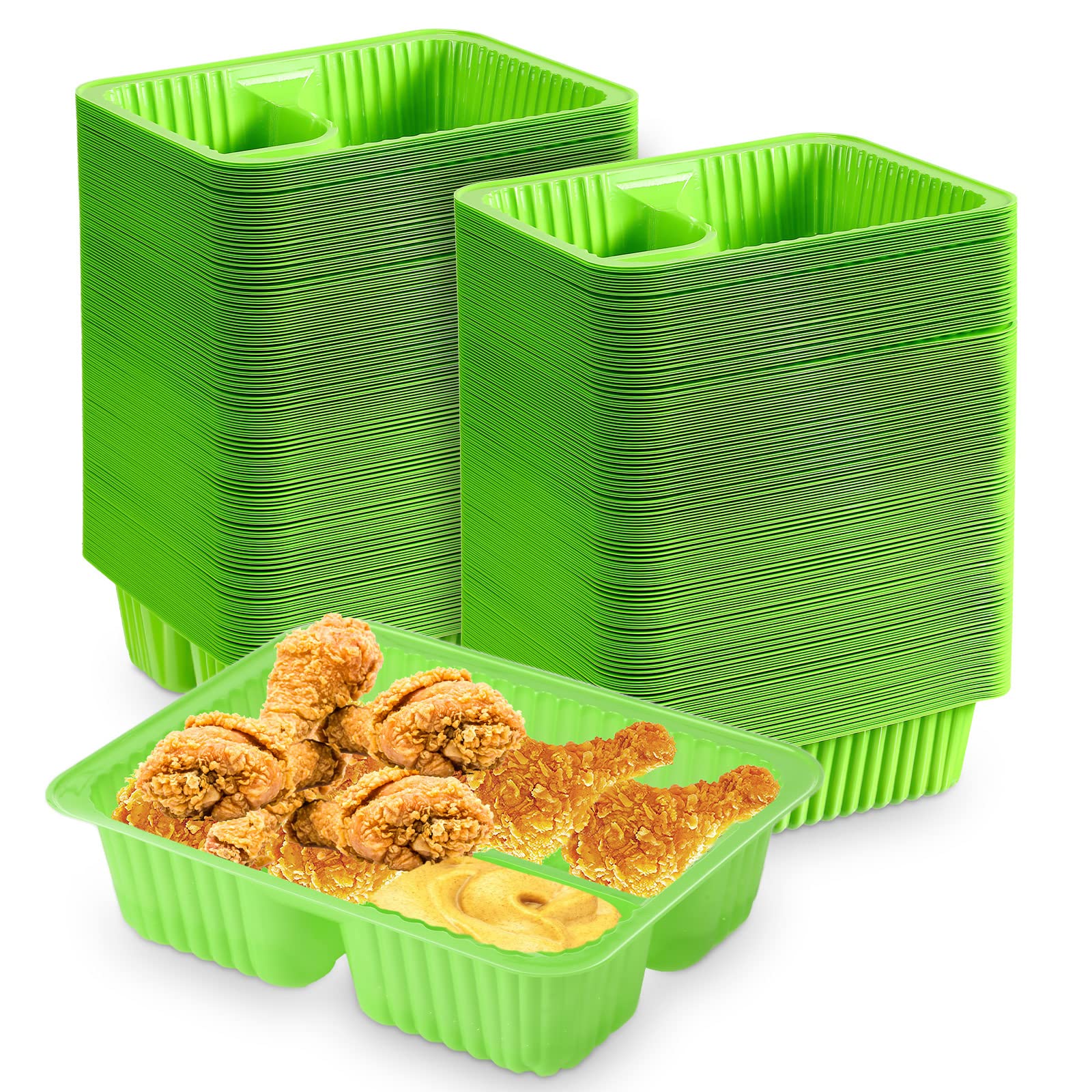 Photo 1 of 200 Pcs Nacho Trays 6x5 Inch Disposable Plastic Nacho Cheese Trays 12 oz Nacho Containers for Movie Night Party Supplies (Green)