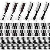 Baderke 200 Pcs Hair Brushes Bulk Combs Set for Homeless Individually Wrapped Bulk Brush Widen Combs for Curly Hair Suitable for Women Men Shelter Nursing Hotel Church Charity Supply(Black)