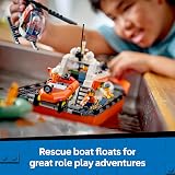 LEGO City Coast Guard Rescue Boat & Helicopter Toy 60504 with 5 Minifigures view 4