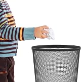 Zuvo Circular Mesh Waste Bin Lightweight Trash Can Black view 8
