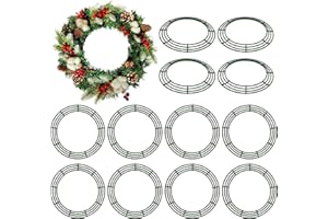 Thealyn 12 Pack 18'' Metal Wreath Frame Wire Wreath Rings for Christmas New Year Party Home Decor DIY (Green)