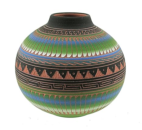 Amazon Com Small Southwestern Vase Signed By Jammie Charlie Home