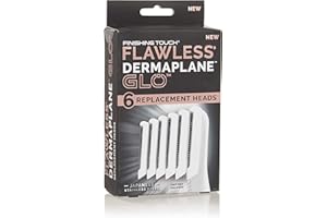 Finishing Touch Flawless Dermaplane Glo Facial Exfoliator Replacement Heads Only, Dermaplane Tool Not Included, Rose Gold, 6 