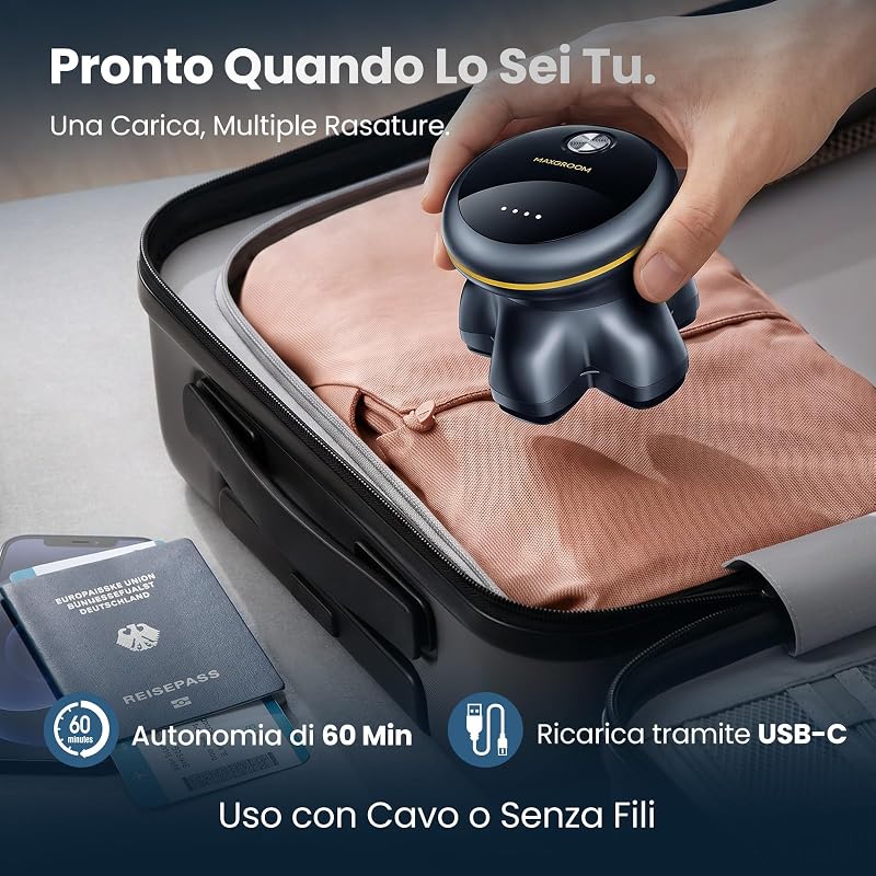 MAXGROOOM 6D Rasoio Testa Calva Design Octo-Flex, Rasatura Comfortevole