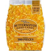 Butterscotch Hard Candy 4 lb Bulk Individually Wrapped | Classic Discs Treats Butterscotch Candy Discs Buttons Classic Creamy &amp; Old Fashioned Butterscotch Flavor Candy