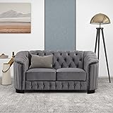 Merax Velvet Upholstered Loveseat Sofa, Modern