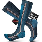 OutdoorMaster Thermolite Merino Wool Ski Socks, Compression Thermal Snowboarding Socks for Men & Women, Cold Weather