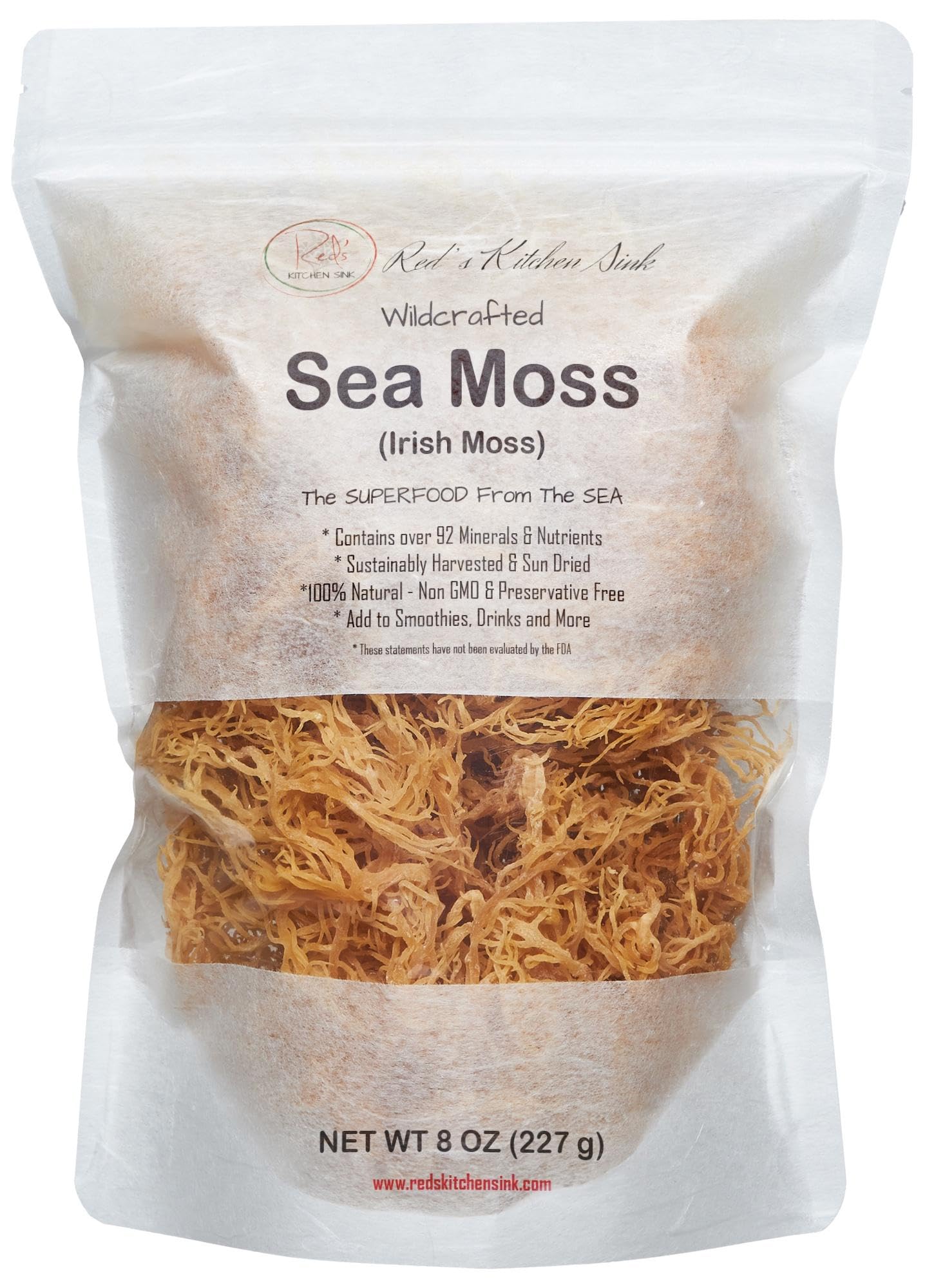 Sea Moss Irish Moss Ocean Grown - Grado Dr Sebi, Selvatico, Natura Terra 100% Naturale