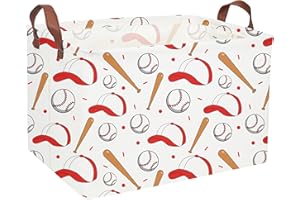 Essme Rectangular Baseball Basket, Kids Baskets,Boys Storage Basket, Kids Basket with Handles for Room Decor, Shelf Basket,Toy Organizer(Baseball)