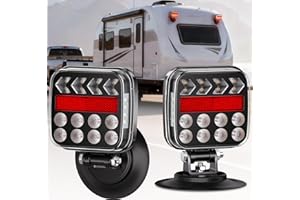 Ehaho Wireless Trailer Lights Magnetic Kit, Portable LED Tow Lights with IP67 Waterproof, Fast Charge tail lights with 9 Hour