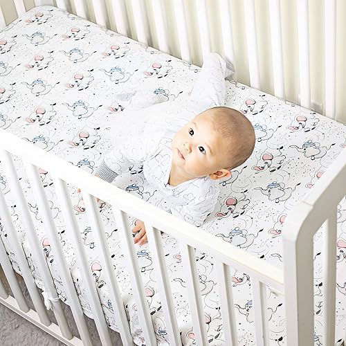 Fitted Crib Sheets Set, Pack 100% Cotton for Baby Boys Girls 28