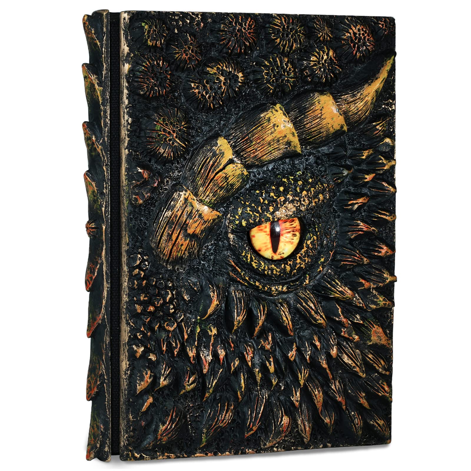 Photo 1 of molshine A5 (7.3" x 5.1") 3D Dragon Embossed Journal,Resin Engraving Notebook,Retro Diary,100 Sheets Blank Paper,Hardcover Travel Notepad for Writing,Sketchbook,Collection,Gift,Decoration (Gold)