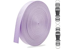 ZHFMLY ZHFMILY 5/8 inch Lavender Nylon Webbing Strap with Buckles-10Yards 15mm-Flat Fabric Webbing Handle Canvas Straps for Bags-Hammock-Lawn Chair-Belting-Pet Collars, DIY Projects, Crafts, Sewing #258