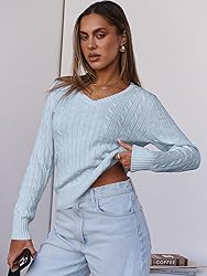 ANRABESS Womens Long Sleeve Cable Knit Sweater 2025