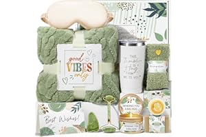 MAYICIVO Self Care Gifts for Women Get Well Soon Gifts Basket, Birthday Gifts for Women Care Package Relaxing Spa Gifts Thinking of You Gifts w/ Blanket, Unique Christmas Gifts for Mom Her Friend Sister Wife