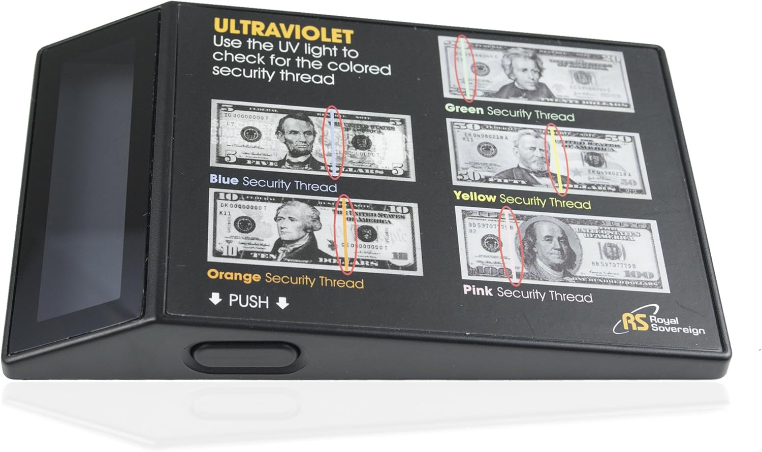 Royal Sovereign Pocket Sized Counterfeit Bill Detector (RCD-UVP), Black : Office Products