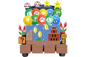 XUTENGY Halloween Super Brothers Mari Trunk or Treat Car Decorations Kit for SUV，Trunk or Treat Car Archway Garage Decoration，Halloween Car Decorations Outdoor Arch Entrance Window Garage Decorations (Mli)