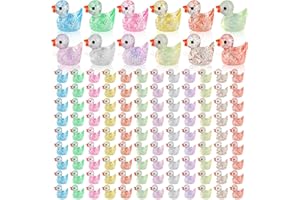 Fuyamp Mini Resin Ducks - Cute Colorful Miniature Duck Figures for DIY Projects, Aquarium, Home Decor, Birthday, Wedding, Christmas