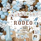 Cowboy 1st Birthday Party Decorations, My First Rodeo Decorations Boy, My First Rodeo Birthday Party Supplies , Balloon Arch, Rodeo Backdrop, Banner,One Boxes