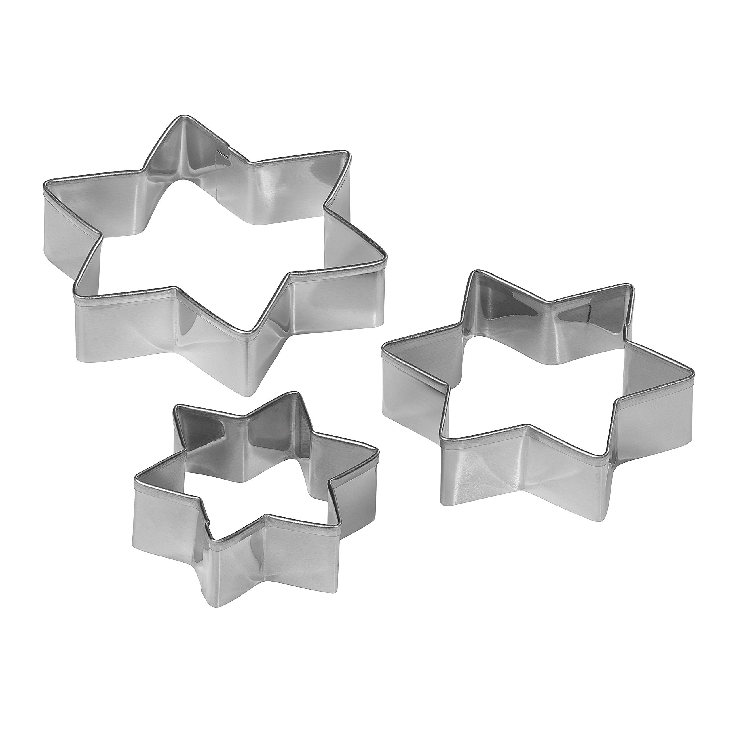 Tala Stainless Steel Star Shaped Cookie Cutters, Set of 3 Cutters in Different Sizes Ideal for use with Pastry, Icing, Biscuit and Cookie Dough, Great for Making Homemade Treats