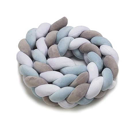 Bettschlange Geflochten Zopfschlange Bettschlange - Babybettschlange 210 cm Babybett umrandungen Nestchenschlange für baby Be