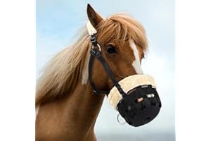 Antidious Professional Fleece Horse Grazing Muzzle with Adjustable Straps, Velcro and Buckles, Suitable for Precaution of Laminitis and Overweight Horses & Ponies