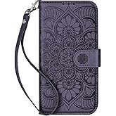 Ateeky Wallet Case for Galaxy S24, [RFID Blocking] 3 Card Holder Stand with Credit Card Slot PU Leather Magnetic Protective Flip Cover for Galaxy S24 (Dark Purple)