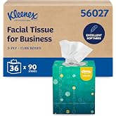 Kleenex Professional Naturals Facial Tissue, Bulk, 36 x 90 Tissues (56027) | Upright Cube Tissue Boxes, 2-Ply, Soft &amp; Strong, Eco Packaging, Blend of Virgin Fiber and Recycled Fiber, Plus Tier