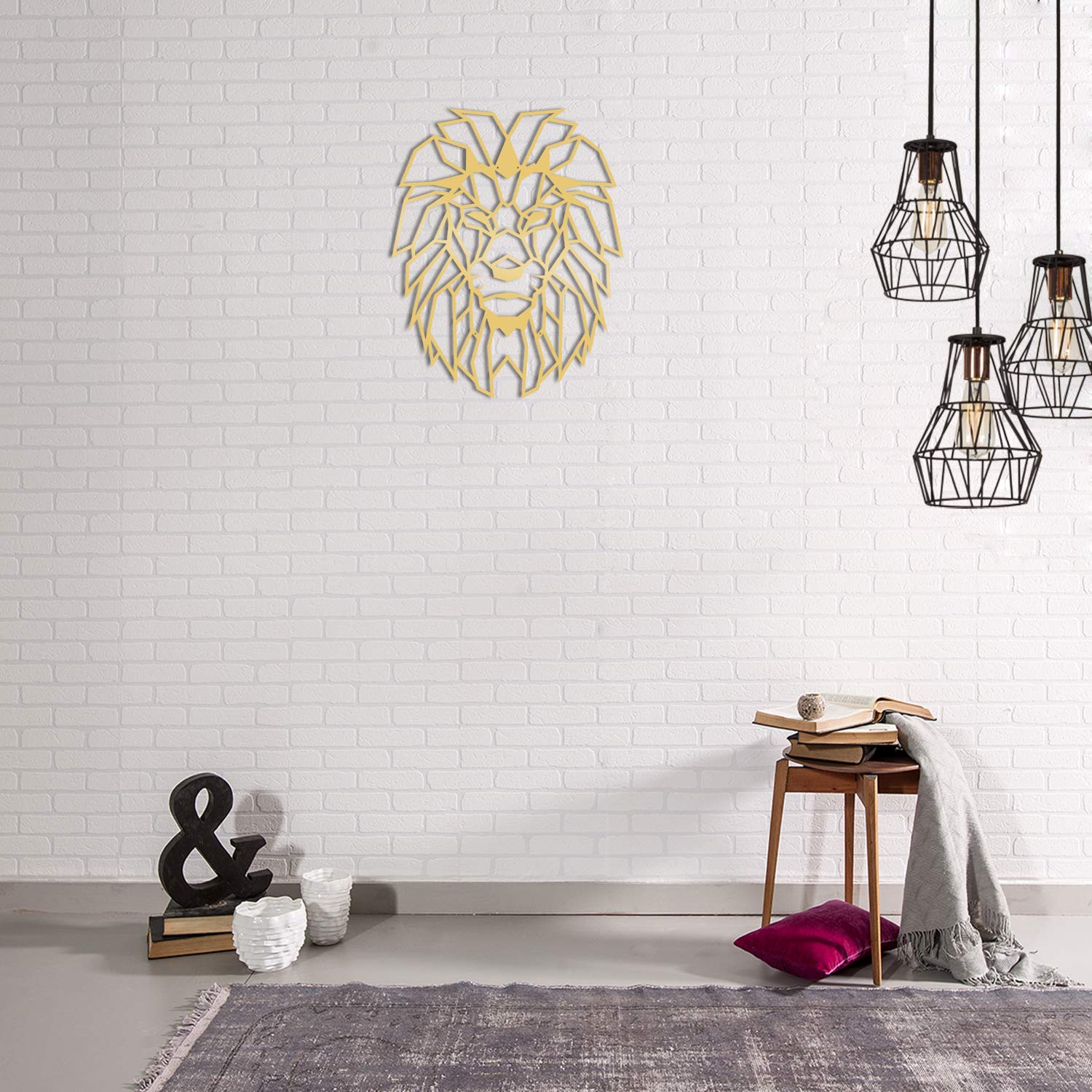 Homemania Wall Decoration, Steel, Gold, 40 x 0.3 x 50 cm