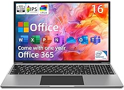 jumper Laptop, 16 Inch FHD IPS 1200p Screen, Quad
