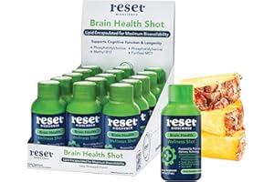 Reset Bioscience Brain Health Wellness Shot - Sugar-Free Focus Brain Support - MCT - Caffeine Free Daily Mind Support - No Artificial Ingredients, Non-GMO, GF (Pineapple 15 Pk)