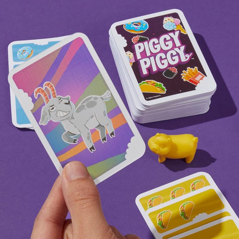 Porquinho, Jogo de cartas, 2 a 6 jogadores, Planos ao ar livre, Família e amigos, Presente para meninos e meninas 7 anos ou mais, Porcos e cabras