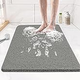 Joyhalo Shower Mat Bathtub Mat Non Slip, Bathmats Non Slip, Quick Drying Foot Scrubber Loofah Mats for Inside Shower, Tub, Bathroom, Home, 17 * 24inch, Grey