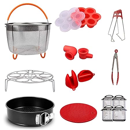 Subcoo 14 accesorios para olla instantánea | Cesta de vapor, molde ...