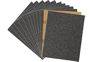 KQCXIK Premium 60 Grit Wet Dry Sandpaper Sheets 9"x11" - 12 Pcs | Imported Flexible Backing, Black Silicon Carbide Abrasive | for Woodworking, Automotive & DIY Projects