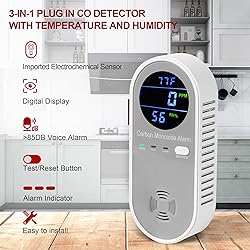 2 Packs Carbon Monoxide Detectors, Plug in Carbon
