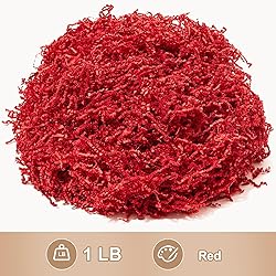 Wowxyz 1 LB Crinkle Cut Paper Shred Red Crinkle